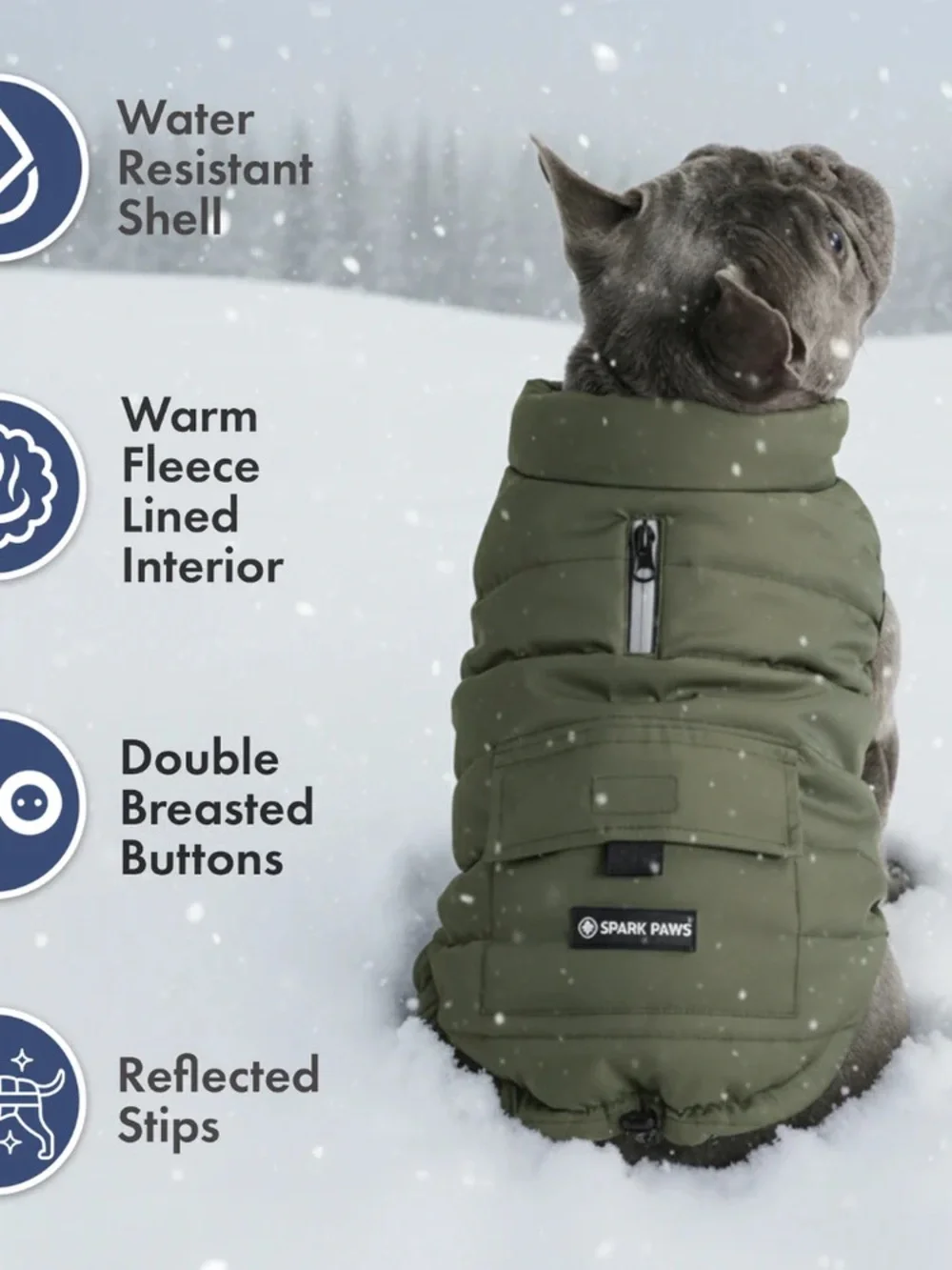 BRAND NEW ✨SPARK PAWS✨ WarmShield Water-Resistant Jackets XL
